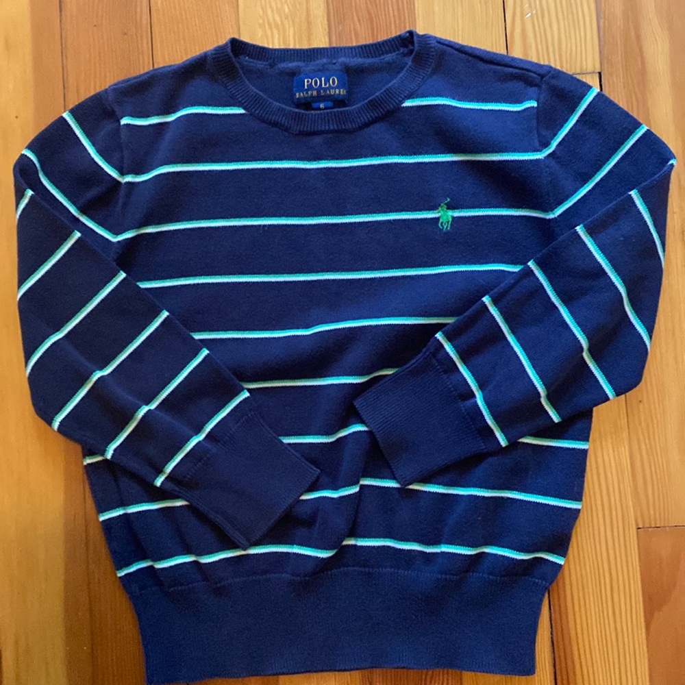 Polo Ralph Lauren navy striped sweater - size 6